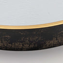 Vintage Gold & Wood Round Serving Trays