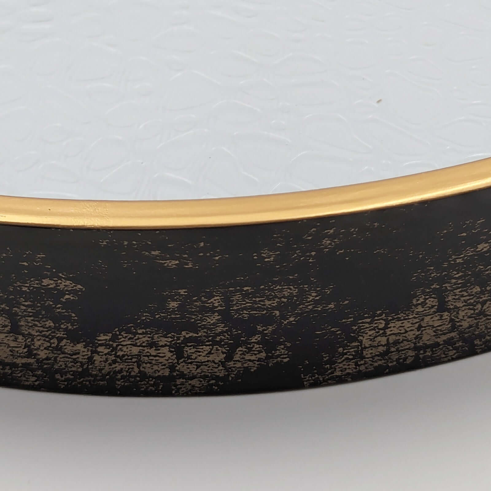 Vintage Gold & Wood Round Serving Trays