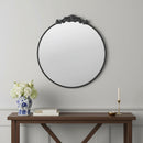 Vintage Round Black Wall Mirror 60cm