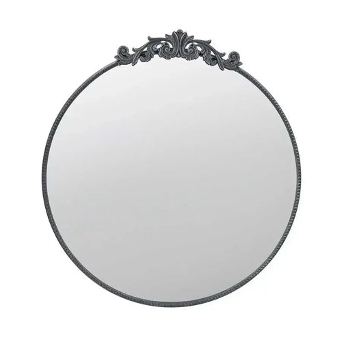 Vintage Round Black Wall Mirror 60cm