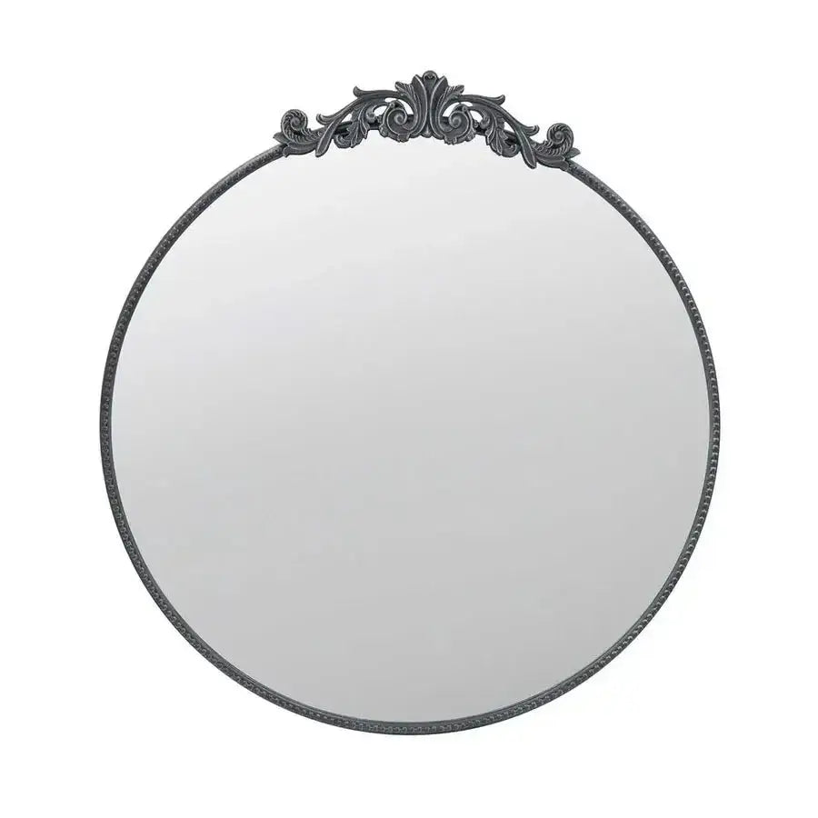 Vintage Round Black Wall Mirror 60cm
