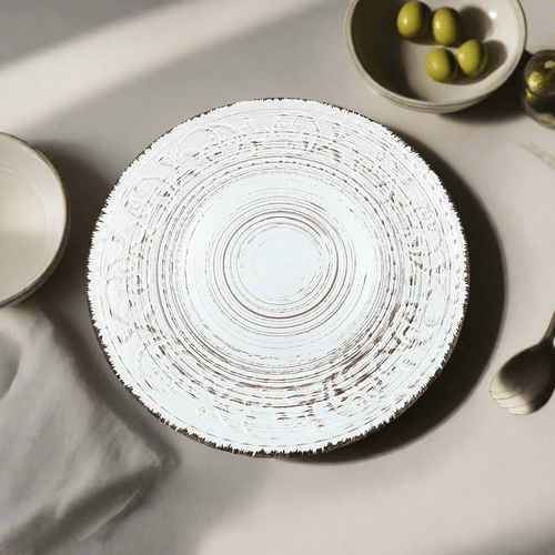 Rustic Fare Dinner Ceramic Plate Cream 