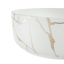 Wabi-Sabi Ceramic Round Bowl White/Gold