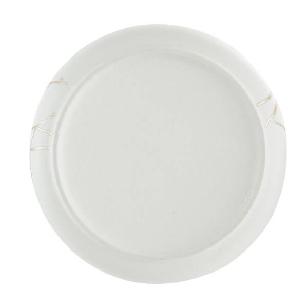Wabi-Sabi Ceramic Round Bowl White/Gold