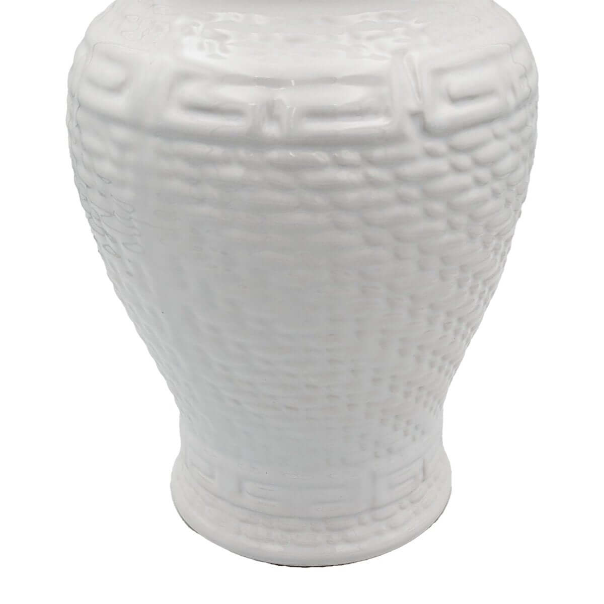 White Ceramic Ginger Jar Zen Inspired Style
