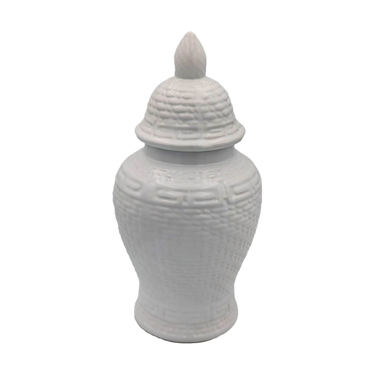 White Ceramic Ginger Jar Zen Inspired Style