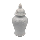 White Ceramic Ginger Jar Zen Inspired Style