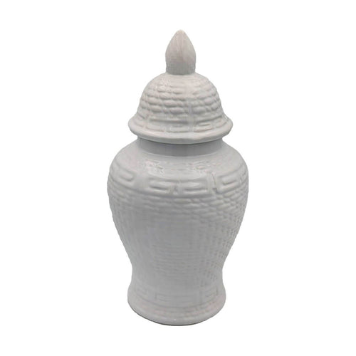 White Ceramic Ginger Jar Zen Inspired Style