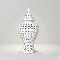 Impressive White Hamptons Lace Ginger Jar