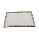 White Paisley Rectangular Ceramic Tray