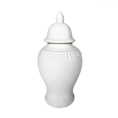 White Zen Style Ceramic Temple Jar