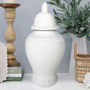 White Zen Style Ceramic Temple Jar
