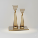 Atlas Modern Wood & Aluminium Candle Stick