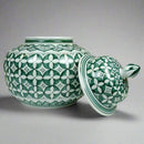 Zara Hunter Green White Ceramic Temple Jar