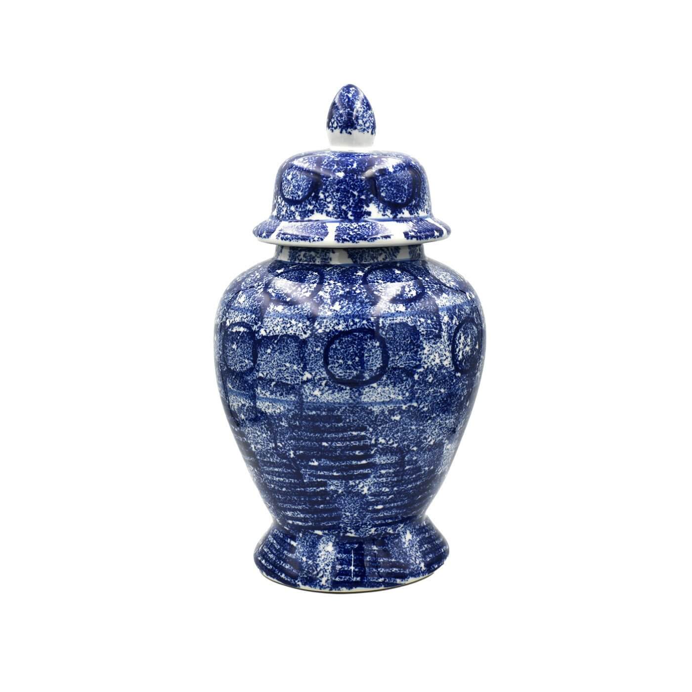 Zaro Vintage Blue White Ceramic Jar