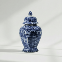 Zaro Vintage Blue White Ceramic Jar