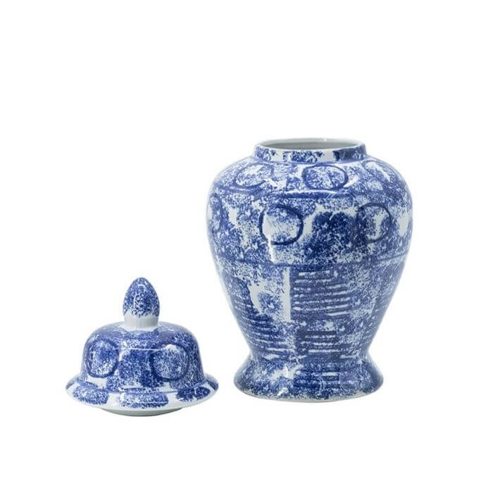 Zaro Vintage Blue White Ceramic Jar