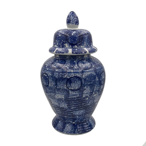 Zaro Vintage Blue White Ceramic Jar
