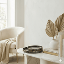 Zebra Print Round Glass Serving Tray Set