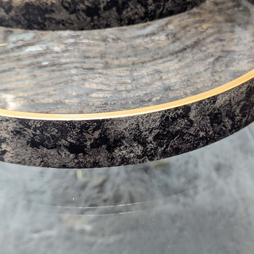 Zebra Print Round Glass Serving Tray Set