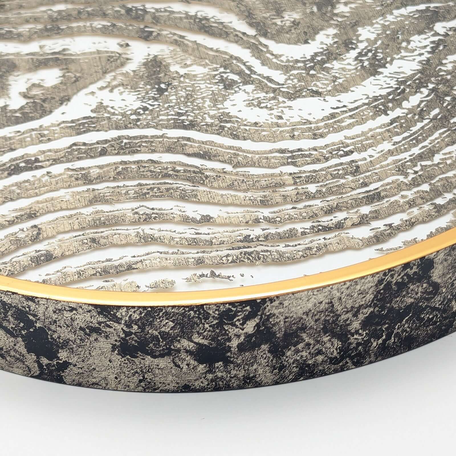 Zebra Print Round Glass Serving Tray Set