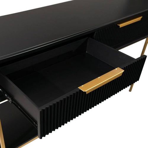 Aimee Drawer Console Table Black - 140cm Luxury Co