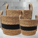 Andrew Striped Storage Hamper - Black/Natural Luxury Co