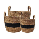 Andrew Striped Storage Hamper - Black/Natural Luxury Co