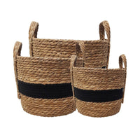 Andrew Striped Storage Hamper - Black/Natural Luxury Co
