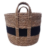 Andrew Striped Storage Hamper - Black/Natural Luxury Co