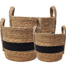 Andrew Striped Storage Hamper - Black/Natural Luxury Co