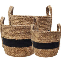 Andrew Striped Storage Hamper - Black/Natural Luxury Co