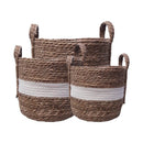 Andrew Striped Storage Hamper - White/Natural Luxury Co