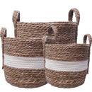 Andrew Striped Storage Hamper - White/Natural Luxury Co