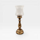 Rustic Gold Metal Pillar Candle Holder - 42.5cm