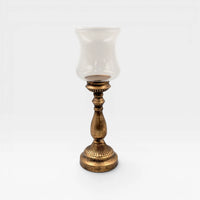 Rustic Gold Metal Pillar Candle Holder - 42.5cm