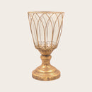 Rustic Gold Wire Hurricane Candle Holder - 31cm
