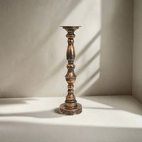 Antique Aged Rustic Gold Candle Holder - 46cm Luxury Co