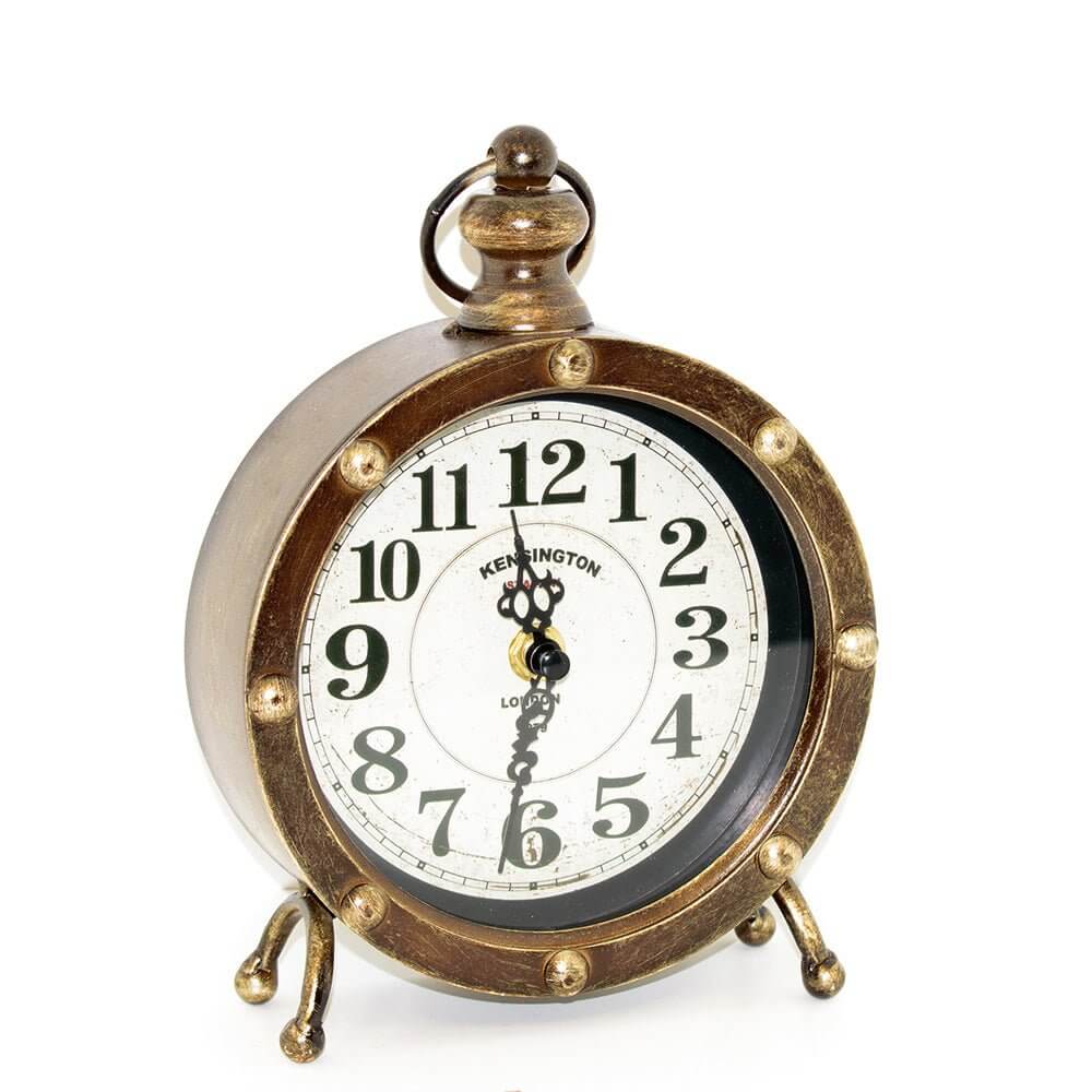 Antique Rustic Gold Kensington Table Clock