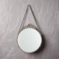 Antique Rustic Gold Round Hanging Mirror 40cmH Luxury Co