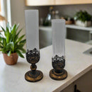 Arabesque Aged Rustic Gold Candle Holder Set Luxury Co