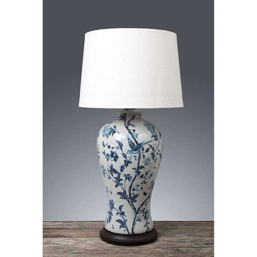Ashleigh Ceramic Table Lamp Base White/Blue Luxury Co