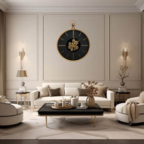 Astoria Round Industrial Wall Clock with Exposed Gears, 74cmElevate your decor with the 74cm Astoria Wall Clock - industrial style, exposed gears, and timeless elegance.