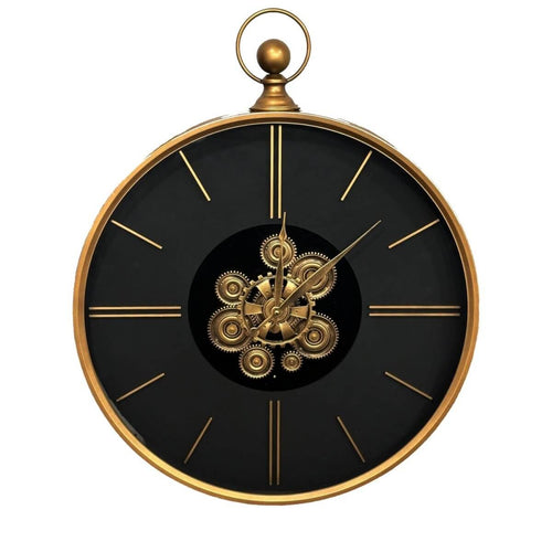 Astoria Round Industrial Wall Clock with Exposed Gears, 74cmElevate your decor with the 74cm Astoria Wall Clock - industrial style, exposed gears, and timeless elegance.