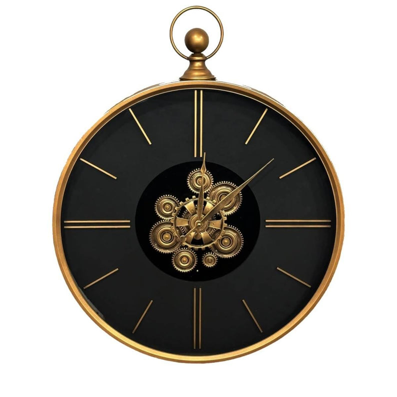 Astoria Wall Clock Round Industrial Wall Clock Exposed Gears, 74cm