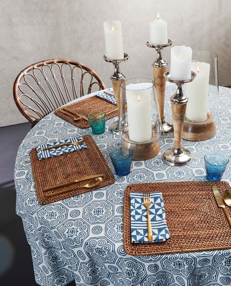 Atlas Candle Holder Wood/Aluminium Candle Stick Holder Set