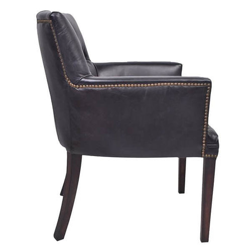 Ballard Leather Chair - Worn Coal Luxury Co