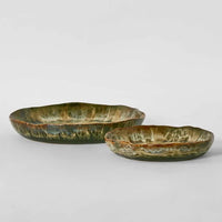 Belia Decorative Platter Brown Stoneware Large Luxury Co
