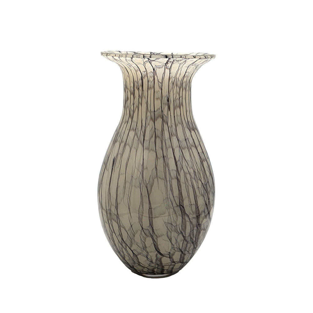 Bella Glass Flower Vase - Grey/Black Tones 36cm