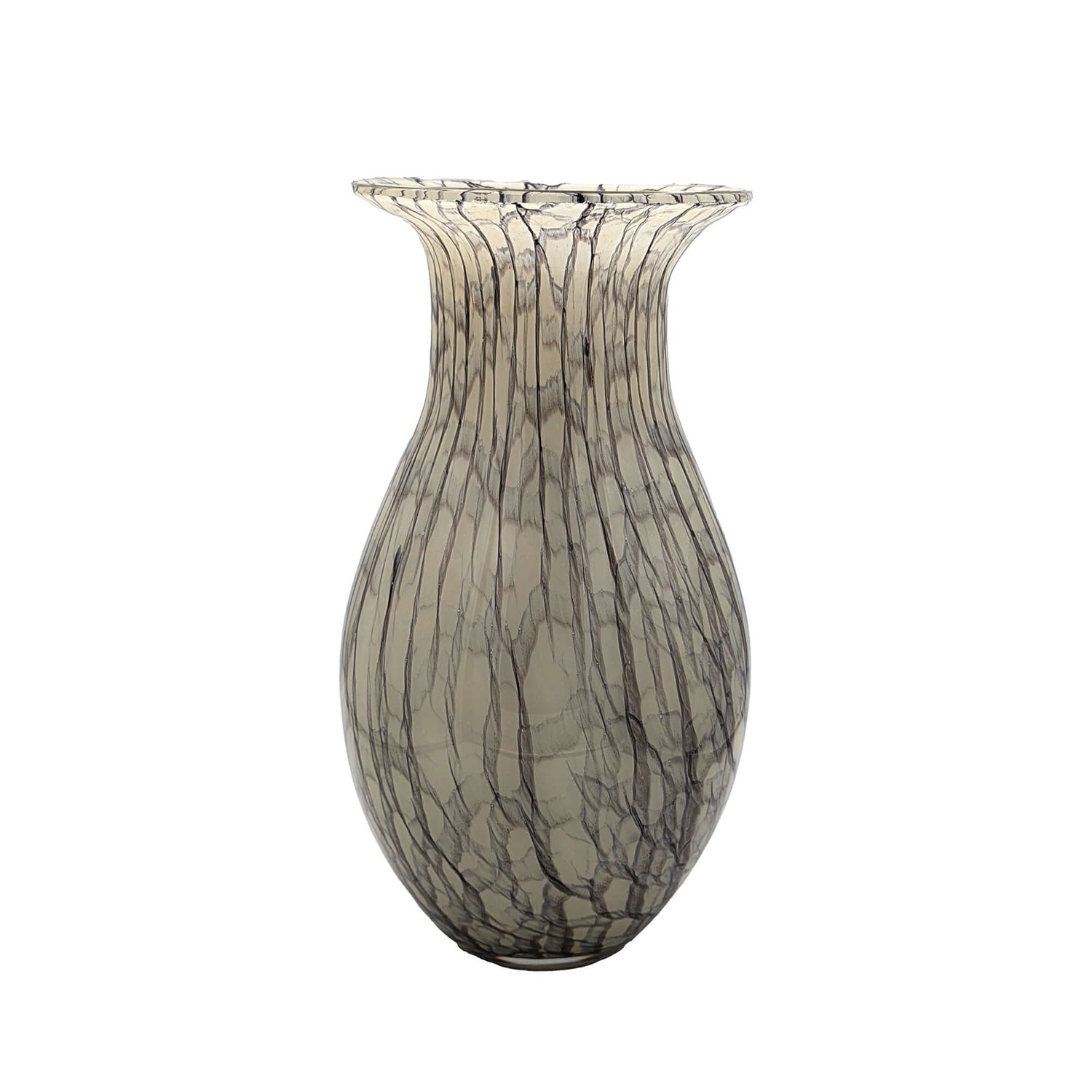 Bella Glass Flower Vase - Grey/Black Tones 36cm